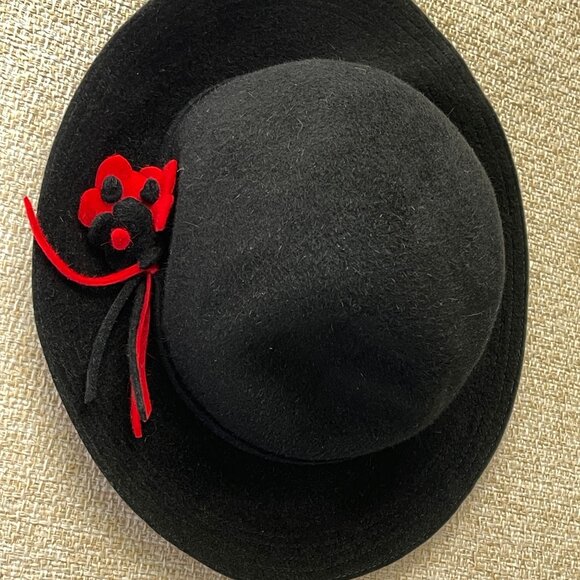 Vintage women\'s hat Black felt hat Fancy classic hat Made in Russia PASSAGE Wide main image 9